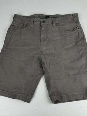 prAna Canvas Shorts Mens 35x11 Gray Five Pocket Outdoor